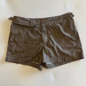 Neil Barrett Olive Green Lightning Bolt Swim Trunks Shorts Men's Size L